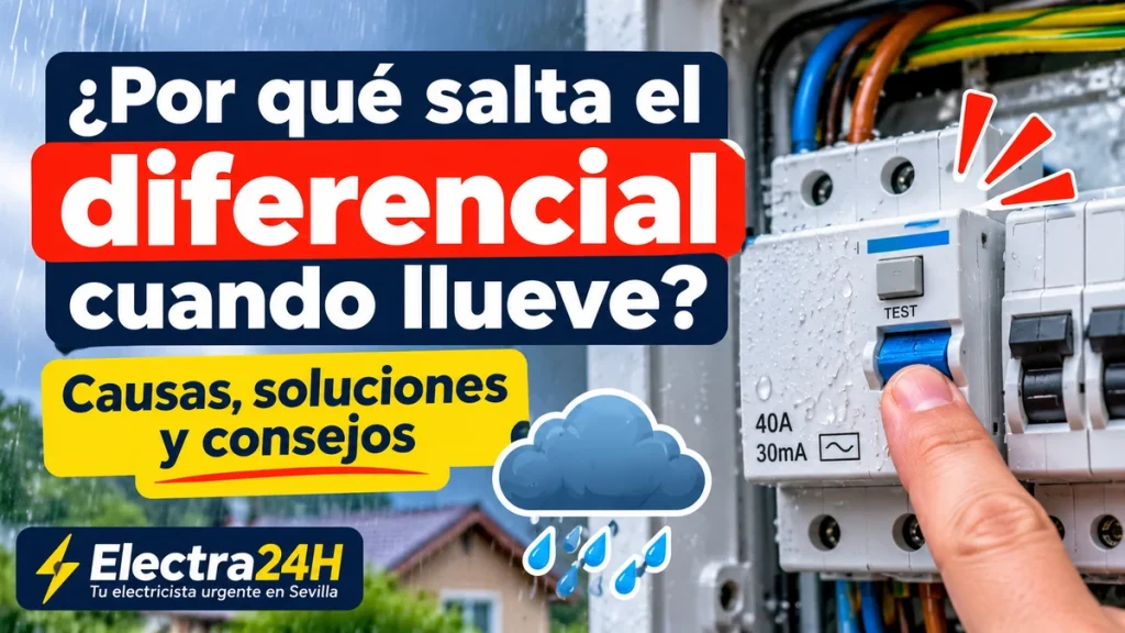 Cuadro eléctrico y lluvia, imagen sobre las causas por las que salta el diferencial cuando llueve.